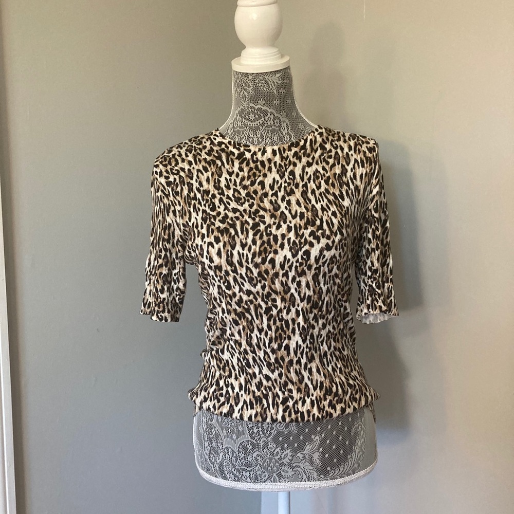 White House Black Market leopard top